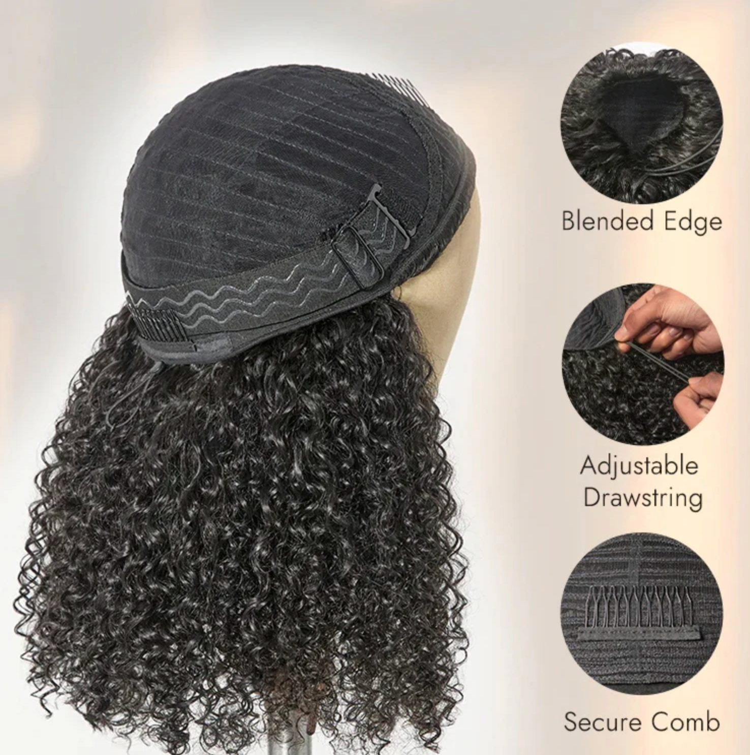 Messy Curly Half Wig