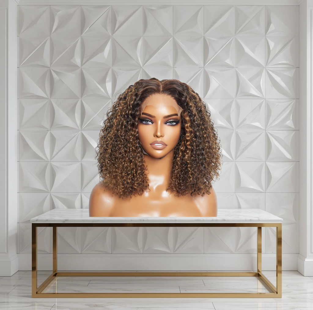 Kinky Curly Closure Bob Wig