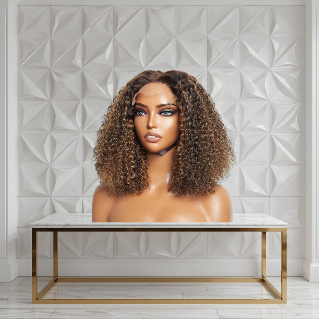 Kinky Curly Closure Bob Wig