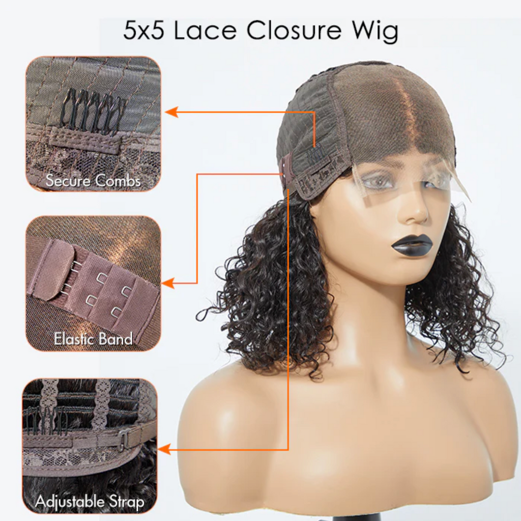 Water Wave Closure Bob Wig